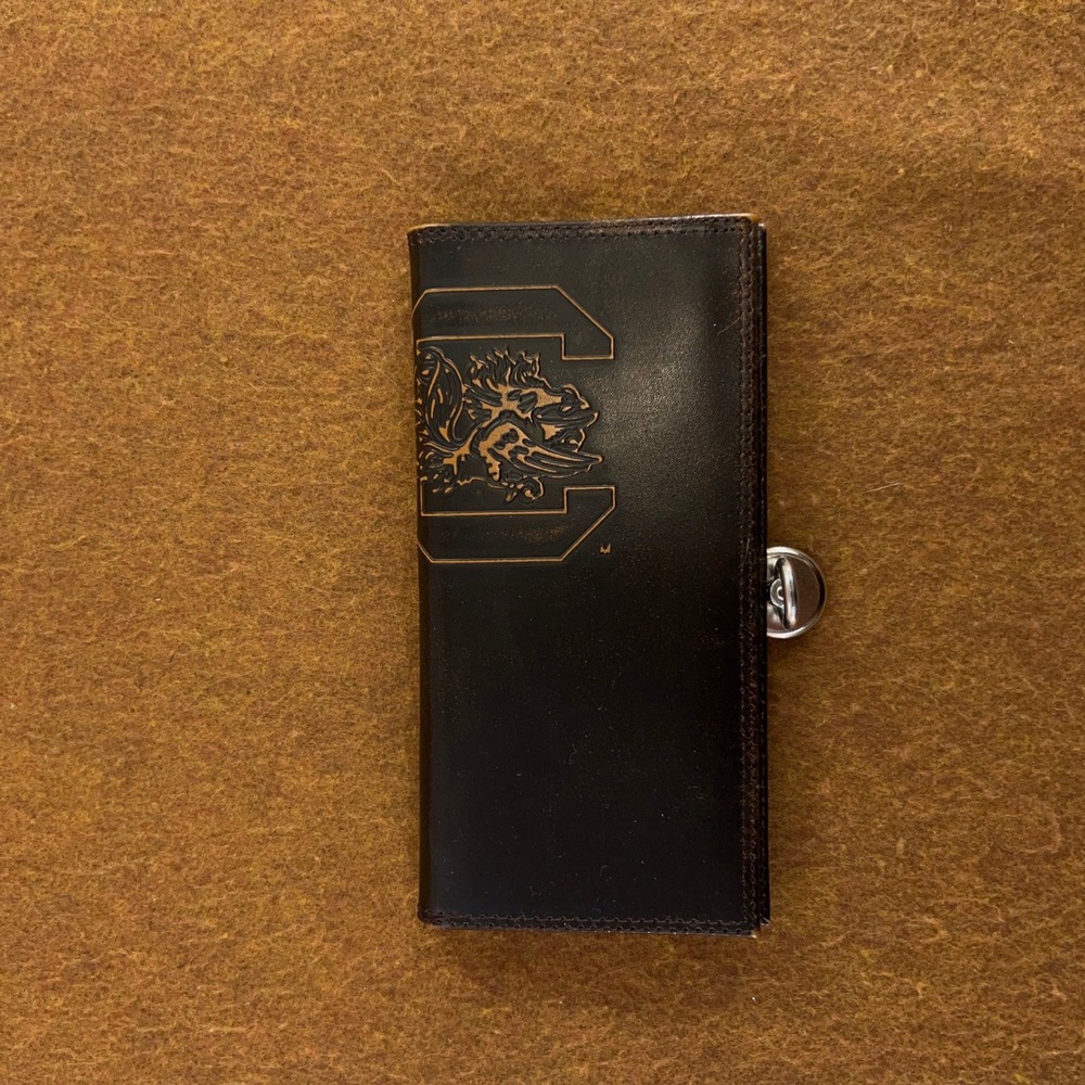 EP-PRO Mens OS Brown Leather South Carolina Gamecocks Bifold Checkbook Wallet